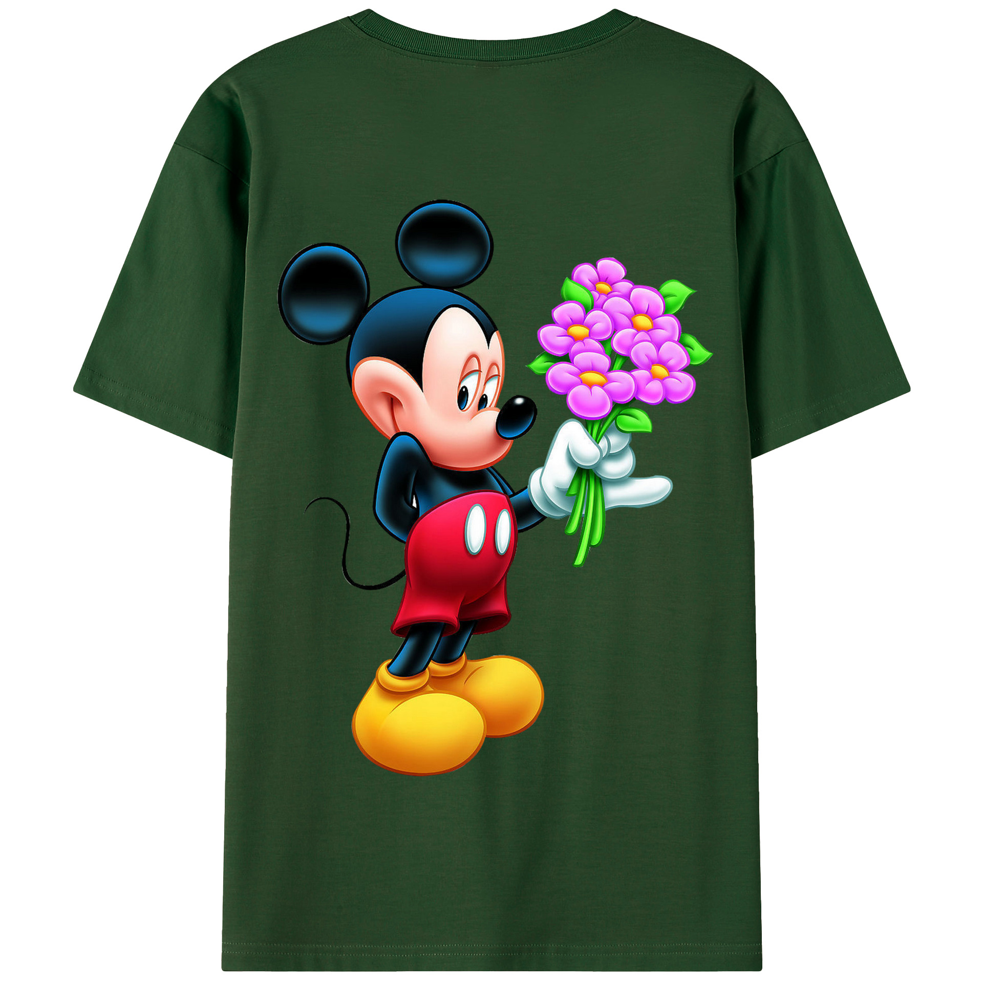 （画像用） ミッキーマウス Mickey Mouse 綿100％半袖Tシャツ（背面プリント）